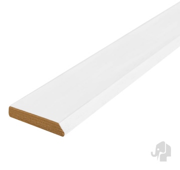 Hardhout plint | recht | gevingerlast | 60mu wit