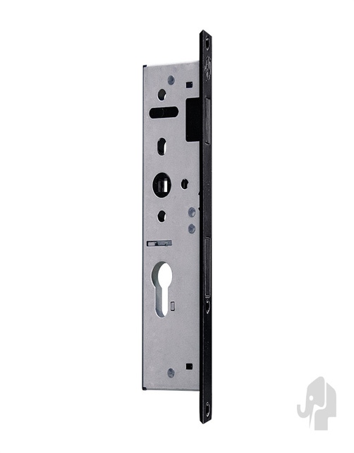 Magneet smal cilinderslot (model 1099.3) | zwarte voorplaat voor stompe deur