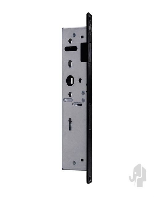 Magneet smal dag- en nachtslot (model 1099.2) | zwarte voorplaat voor stompe deur