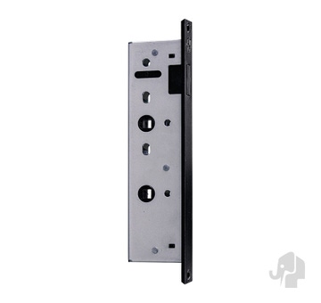 Magneet smal vrij- en bezet slot (model 1099.4) | zwarte voorplaat voor stompe deur