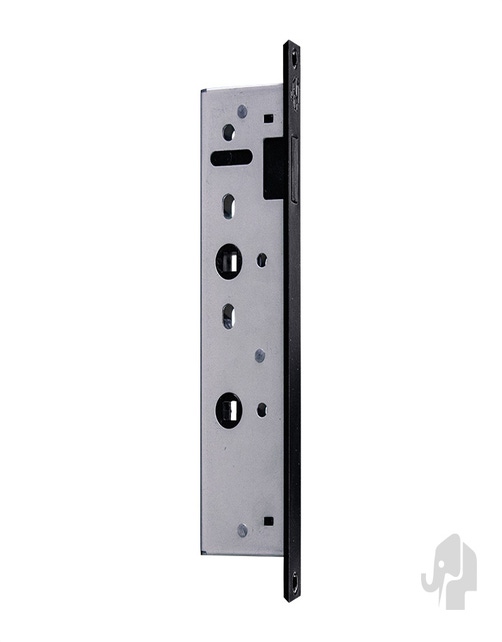 Magneet smal vrij- en bezet slot (model 1099.4) | zwarte voorplaat voor stompe deur