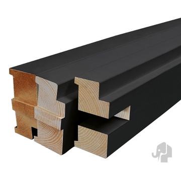  Montagekozijn voor Stompe Deuren | Zwart | FSC Grenen | Wanddikte 9 cm | Max Deurhoogte 231,5 cm